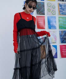 チュールティアードワンピース