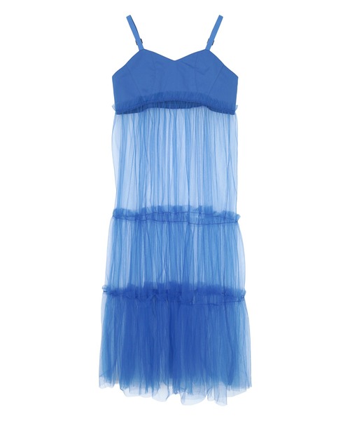 miette(ミエット)の「チュールティアードワンピース(ワンピース・レディース・ブルー/ブラック/ライトベージュ・FREE)」の12枚目の写真