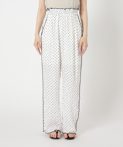 【新品】B.C STOCK生成りメキシコプリントカバーオール＆パンツセット　M セール】ドットプリントパンツ（スラックス）｜B.C STOCK（ベー