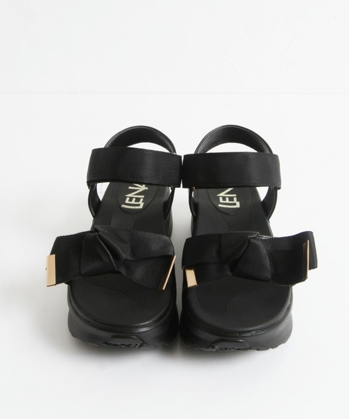 tocco closet（トッコ　クローゼット）の「サテンテープリボンサンダル（サンダル・レディース・ブラック/グレー・M/L/LL）」の11枚目の写真