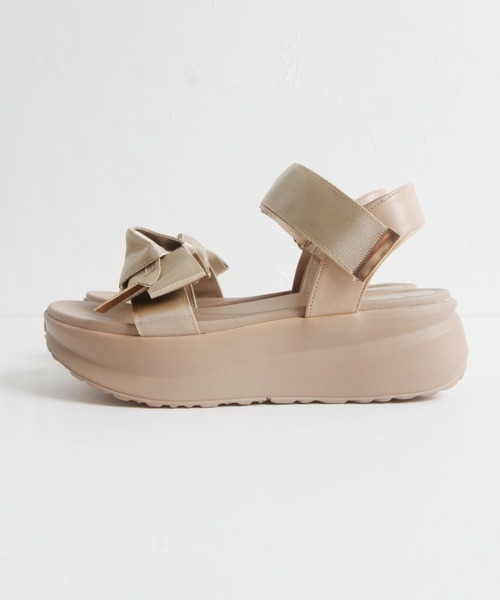tocco closet（トッコ　クローゼット）の「サテンテープリボンサンダル（サンダル・レディース・ブラック/グレー・M/L/LL）」の18枚目の写真