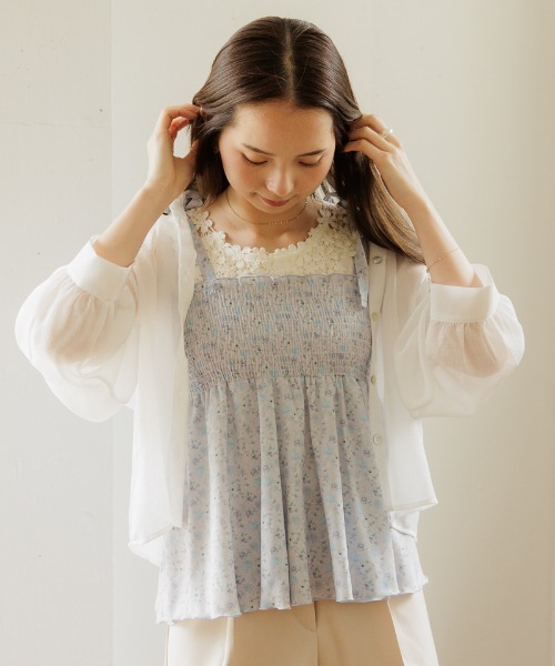 flower(フラワー)の「ブルーミングリボンビスチェ(キャミソール・レディース・イエロー/ピンク・FREE)」の1枚目の写真