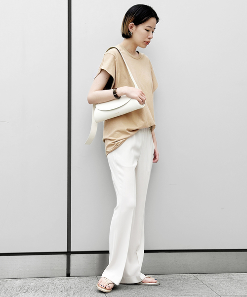 PRE_（プレ）の「【PRE_/プレ】ショートスリーブカットソー（Tシャツ/カットソー・レディース・チャコールグレー/カーキ/イエロー・36/38）」の22枚目の写真