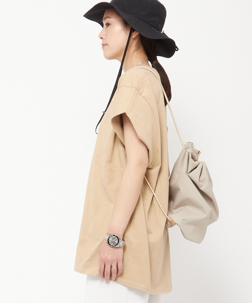 PRE_（プレ）の「【PRE_/プレ】ショートスリーブカットソー（Tシャツ/カットソー・レディース・チャコールグレー/カーキ/イエロー・36/38）」の5枚目の写真