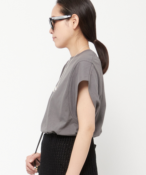 PRE_（プレ）の「【PRE_/プレ】ショートスリーブカットソー（Tシャツ/カットソー・レディース・チャコールグレー/カーキ/イエロー・36/38）」の13枚目の写真