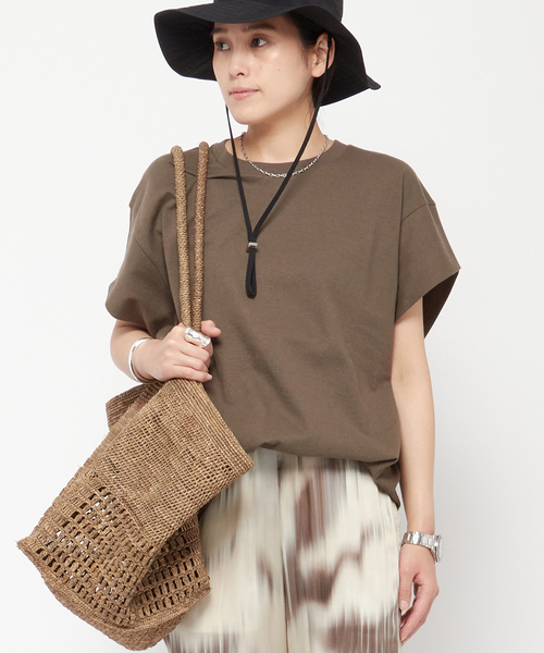 PRE_（プレ）の「【PRE_/プレ】ショートスリーブカットソー（Tシャツ/カットソー・レディース・チャコールグレー/カーキ/イエロー・36/38）」の20枚目の写真