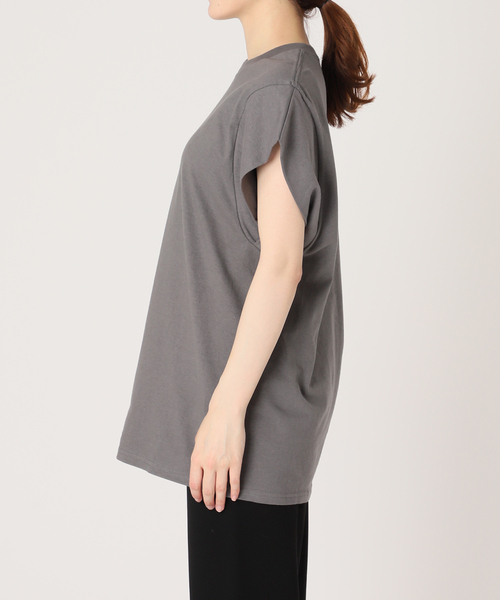 PRE_（プレ）の「【PRE_/プレ】ショートスリーブカットソー（Tシャツ/カットソー・レディース・チャコールグレー/カーキ/イエロー・36/38）」の15枚目の写真