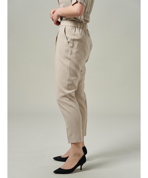 Perfect Suit FActory（パーフェクトスーツファクトリー）の「【セットアップ可能】麻調メッシュパンツ　ベージュ/ネイビー（スーツパンツ・レディース・ネイビー/ベージュ・S/M/SS/L）」の5枚目の写真