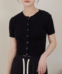 solleim | コンパクト半袖ケーブルニットカーディガン(カーディガン/ボレロ)