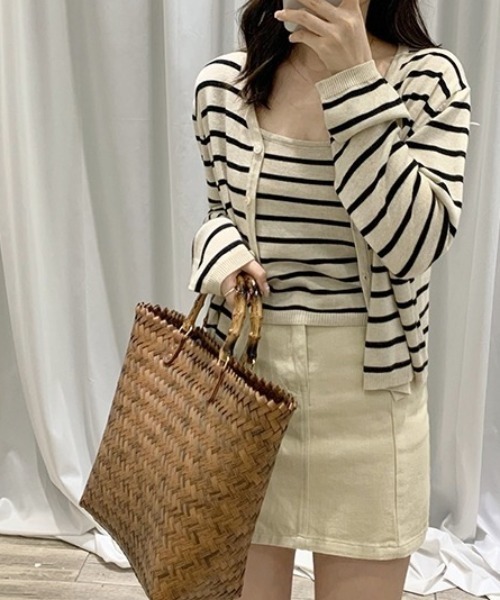 deux amour（ドゥーザムール）の「ボーダーカーデアンサンブル（アンサンブル・レディース・ホワイト/ネイビー・FREE）」の12枚目の写真