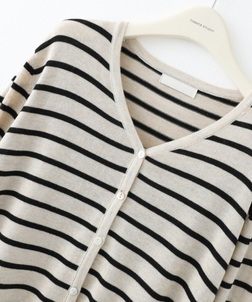 deux amour（ドゥーザムール）の「ボーダーカーデアンサンブル（アンサンブル・レディース・ホワイト/ネイビー・FREE）」の8枚目の写真