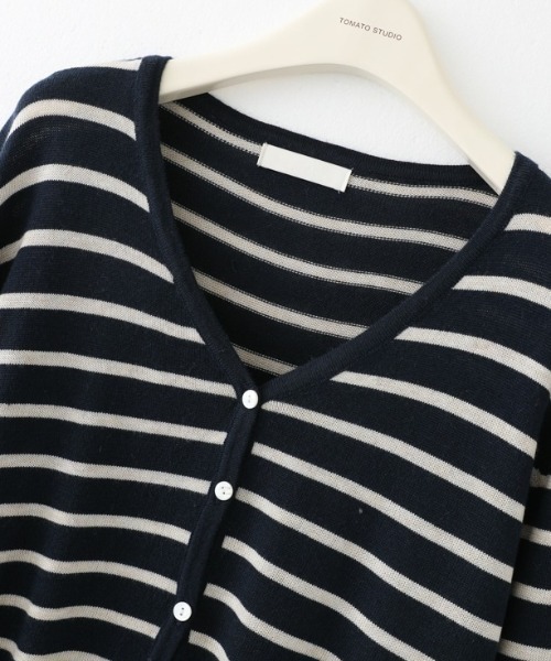 deux amour（ドゥーザムール）の「ボーダーカーデアンサンブル（アンサンブル・レディース・ホワイト/ネイビー・FREE）」の6枚目の写真