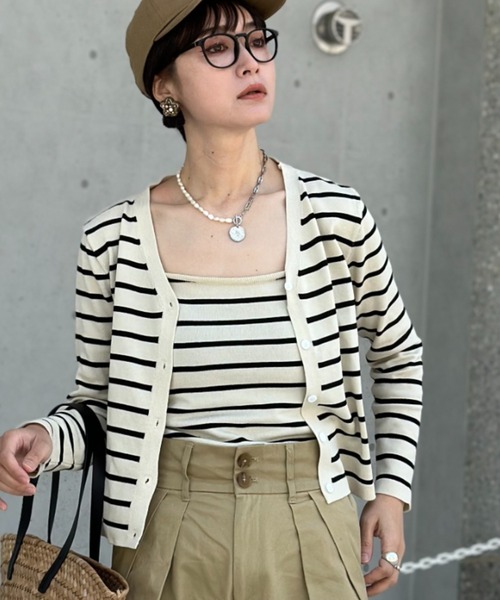 deux amour（ドゥーザムール）の「ボーダーカーデアンサンブル（アンサンブル・レディース・ホワイト/ネイビー・FREE）」の16枚目の写真