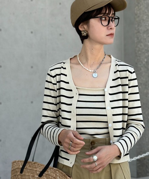 deux amour（ドゥーザムール）の「ボーダーカーデアンサンブル（アンサンブル・レディース・ホワイト/ネイビー・FREE）」の15枚目の写真