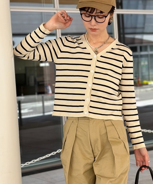 deux amour（ドゥーザムール）の「ボーダーカーデアンサンブル（アンサンブル・レディース・ホワイト/ネイビー・FREE）」の17枚目の写真