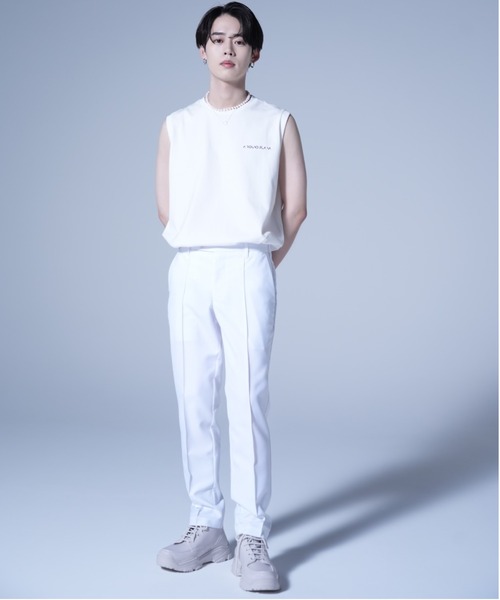 AROUND FLAVA(アラウンドフラバ)の「silkete like heavy weight glitter print sleeveless T / シルケットライク ヘビーウェイト ラメプリントノースリーブTシャツ(Tシャツ/カットソー・メンズ・ブラック/ホワイト・SMALL/MEDIUM/LARGE)」の20枚目の写真