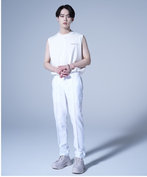 AROUND FLAVA(アラウンドフラバ)の「silkete like heavy weight glitter print sleeveless T / シルケットライク ヘビーウェイト ラメプリントノースリーブTシャツ(Tシャツ/カットソー・メンズ・ブラック/ホワイト・SMALL/MEDIUM/LARGE)」の21枚目の写真