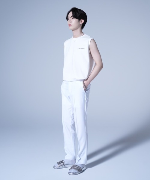 AROUND FLAVA(アラウンドフラバ)の「silkete like heavy weight glitter print sleeveless T / シルケットライク ヘビーウェイト ラメプリントノースリーブTシャツ(Tシャツ/カットソー・メンズ・ブラック/ホワイト・SMALL/MEDIUM/LARGE)」の22枚目の写真