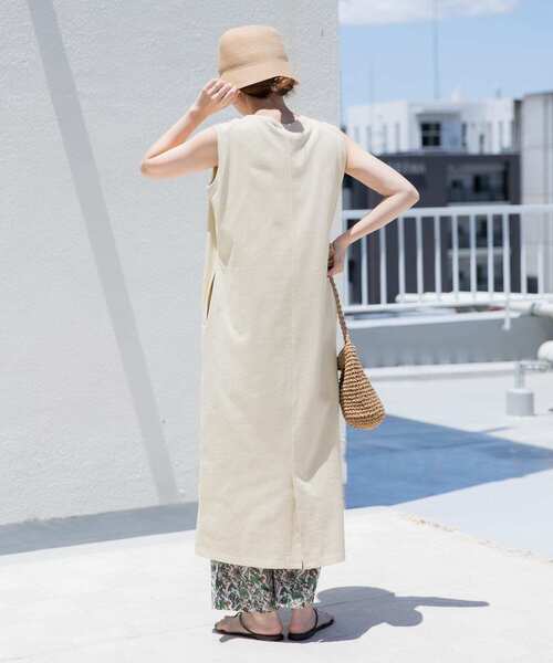 URBAN RESEARCH DOORS(アーバンリサーチドアーズ)の「USAコットンストレートワンピース(ワンピース・レディース・ブラック/ナチュラル/ミント・MEDIUM)」の6枚目の写真