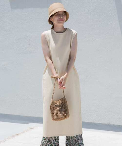 URBAN RESEARCH DOORS(アーバンリサーチドアーズ)の「USAコットンストレートワンピース(ワンピース・レディース・ブラック/ナチュラル/ミント・MEDIUM)」の8枚目の写真