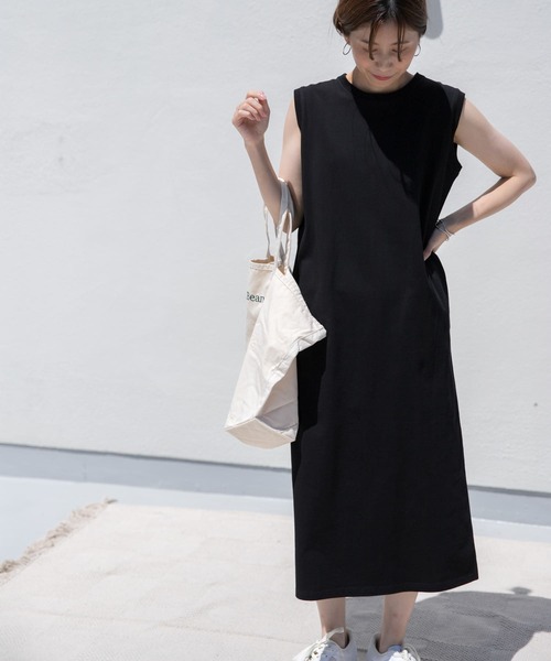URBAN RESEARCH DOORS(アーバンリサーチドアーズ)の「USAコットンストレートワンピース(ワンピース・レディース・ブラック/ナチュラル/ミント・MEDIUM)」の19枚目の写真