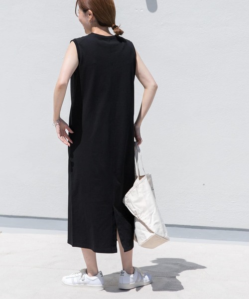 URBAN RESEARCH DOORS(アーバンリサーチドアーズ)の「USAコットンストレートワンピース(ワンピース・レディース・ブラック/ナチュラル/ミント・MEDIUM)」の20枚目の写真