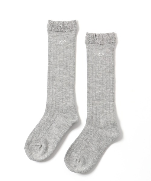 KP DECO（ケーピーデコ）の「ワンポイントロゴのハイソックス（ソックス/靴下・キッズ・ネイビー/オフホワイト/杢グレー・18cm/20cm/16cm/22cm）」の2枚目の写真