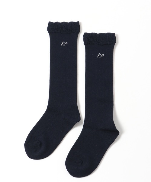 KP DECO（ケーピーデコ）の「ワンポイントロゴのハイソックス（ソックス/靴下・キッズ・ネイビー/オフホワイト/杢グレー・18cm/20cm/16cm/22cm）」の3枚目の写真