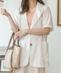 Ada. | リネンライクミドル丈テーラードジャケット(テーラードジャケット)