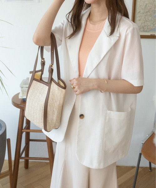 Ada.（エイダ）の「リネンライクミドル丈テーラードジャケット（テーラードジャケット・レディース・アイボリー/ブラック/ホワイト・FREE）」の21枚目の写真