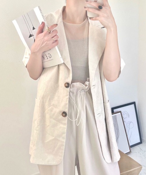 ✨美品✨ ルビアム テーラードジャケット リネン混 イタリア製