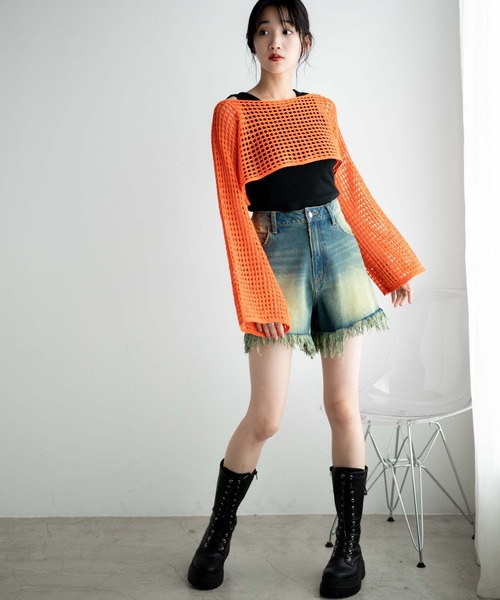 WEGO（ウィゴー）の「WEGO/ヴィンテージウォッシュショートパンツ（デニムパンツ・レディース・ブラック系その他/コバルトブルー・SMALL/MEDIUM）」の15枚目の写真