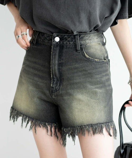 WEGO（ウィゴー）の「WEGO/ヴィンテージウォッシュショートパンツ（デニムパンツ・レディース・ブラック系その他/コバルトブルー・SMALL/MEDIUM）」の3枚目の写真