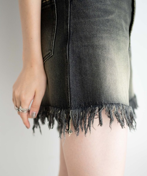 WEGO（ウィゴー）の「WEGO/ヴィンテージウォッシュショートパンツ（デニムパンツ・レディース・ブラック系その他/コバルトブルー・SMALL/MEDIUM）」の6枚目の写真