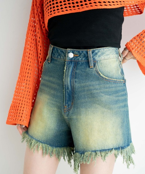 WEGO（ウィゴー）の「WEGO/ヴィンテージウォッシュショートパンツ（デニムパンツ・レディース・ブラック系その他/コバルトブルー・SMALL/MEDIUM）」の7枚目の写真