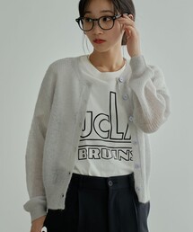 シアーモヘアミックスカーディガン
