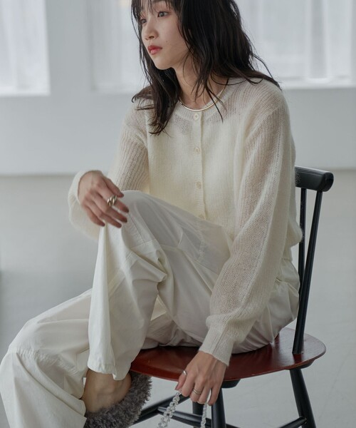 coen（コーエン）の「シアーモヘアミックスカーディガン（カーディガン