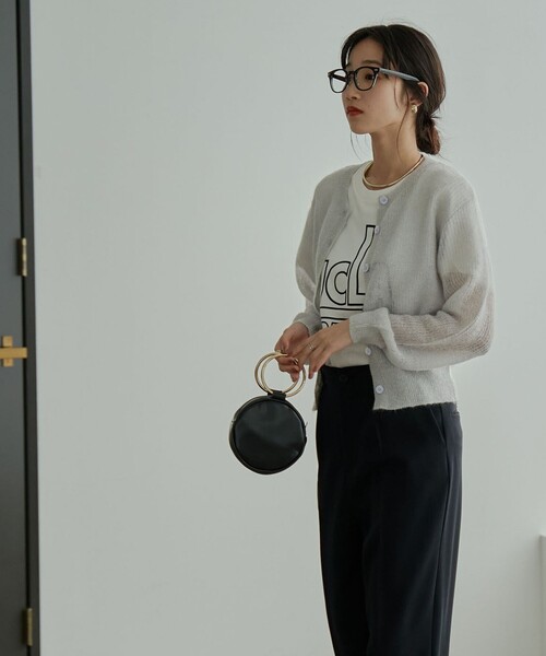 coen（コーエン）の「シアーモヘアミックスカーディガン（カーディガン/ボレロ・レディース・ライトグレー/ブラック/オフホワイト/ライム・M/L）」の19枚目の写真