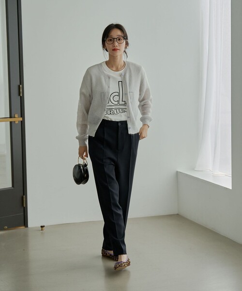 coen（コーエン）の「シアーモヘアミックスカーディガン（カーディガン/ボレロ・レディース・ライトグレー/ブラック/オフホワイト/ライム・M/L）」の21枚目の写真