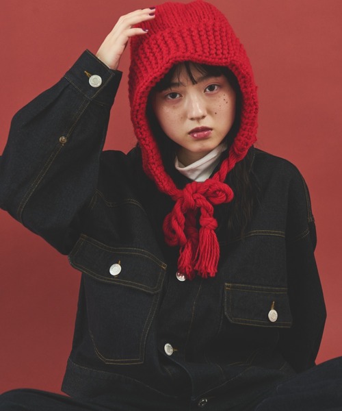 MERLOT（メルロー）の「ルーズデニムジャケット（デニムジャケット・レディース・ブルー/ネイビー・SMALL/FREE）」の3枚目の写真