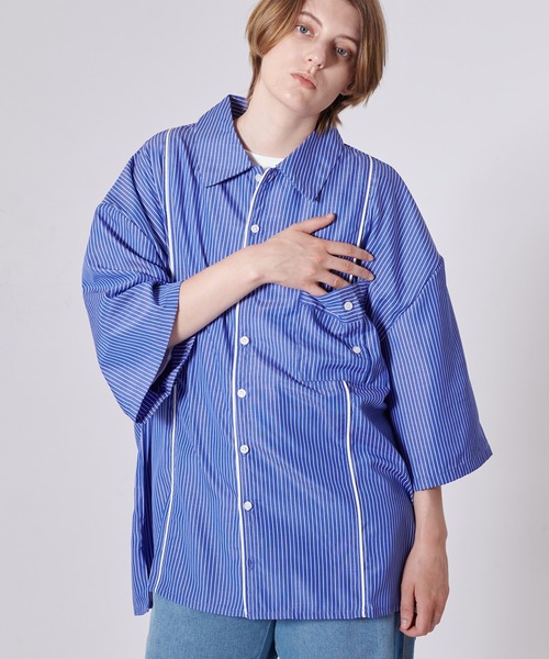 ONCILY（オンシェリー）の「CRAZY POCKET STRIPE SHIRT / クレイジー