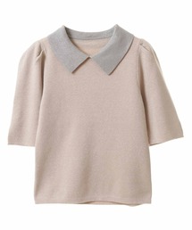 配色衿ラメニット