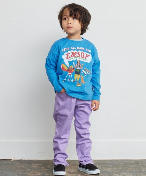 Life Support Products（ライフサポートプロダクツ）の「ストレッチストレートパンツ（80～150cm）（チノパンツ・キッズ・グリーン/グレー/イエロー/ダークブルー/ブラック/アイボリー/ライトブルー/ブラウン/カーキ/ラベンダー/パープル/オレンジ/ピンク/ライトグリーン・80/90/95/100/110/120/130/140/150）」の17枚目の写真