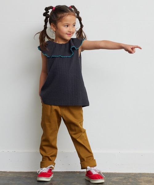 Life Support Products（ライフサポートプロダクツ）の「ストレッチストレートパンツ（80～150cm）（チノパンツ・キッズ・グリーン/グレー/イエロー/ダークブルー/ブラック/アイボリー/ライトブルー/ブラウン/カーキ/ラベンダー/パープル/オレンジ/ピンク/ライトグリーン・80/90/95/100/110/120/130/140/150）」の20枚目の写真