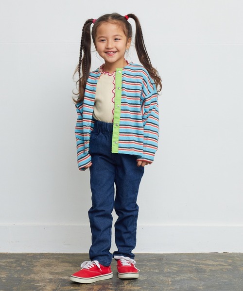 Life Support Products（ライフサポートプロダクツ）の「ストレッチストレートパンツ（80～150cm）（チノパンツ・キッズ・グリーン/グレー/イエロー/ダークブルー/ブラック/アイボリー/ライトブルー/ブラウン/カーキ/ラベンダー/パープル/オレンジ/ピンク/ライトグリーン・80/90/95/100/110/120/130/140/150）」の22枚目の写真