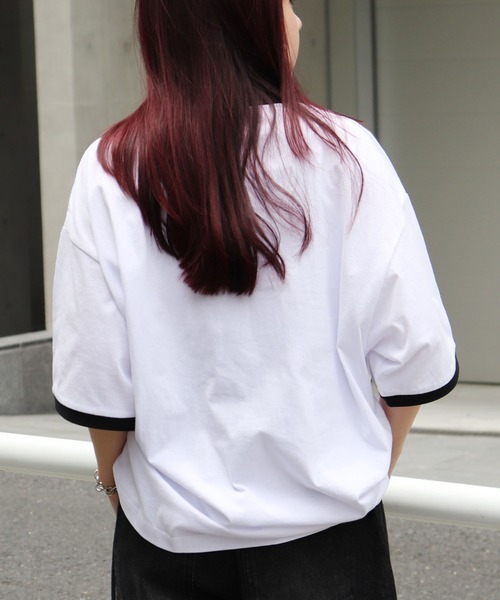 96thes(クローズ)の「韓国ストリート リンガーTシャツ(Tシャツ/カットソー・レディース・ブラック/ホワイト・L/M)」の12枚目の写真