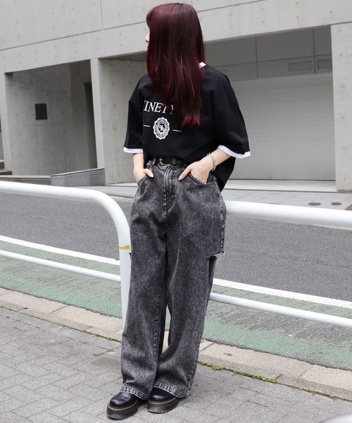 96thes(クローズ)の「韓国ストリート リンガーTシャツ(Tシャツ/カットソー・レディース・ブラック/ホワイト・L/M)」の18枚目の写真