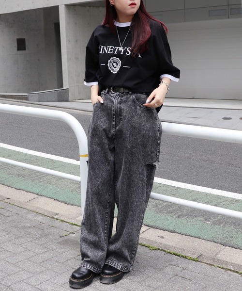 96thes(クローズ)の「韓国ストリート リンガーTシャツ(Tシャツ/カットソー・レディース・ブラック/ホワイト・L/M)」の19枚目の写真