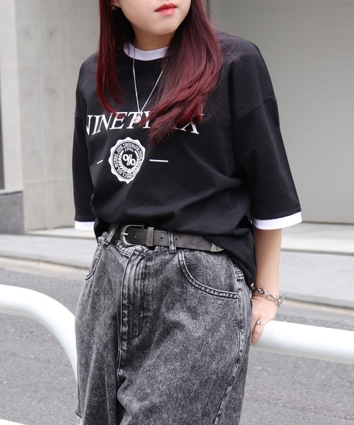 96thes(クローズ)の「韓国ストリート リンガーTシャツ(Tシャツ/カットソー・レディース・ブラック/ホワイト・L/M)」の16枚目の写真