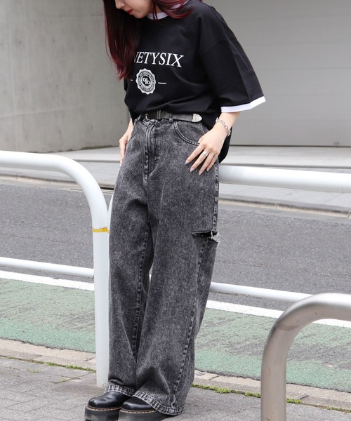 96thes(クローズ)の「韓国ストリート リンガーTシャツ(Tシャツ/カットソー・レディース・ブラック/ホワイト・L/M)」の20枚目の写真